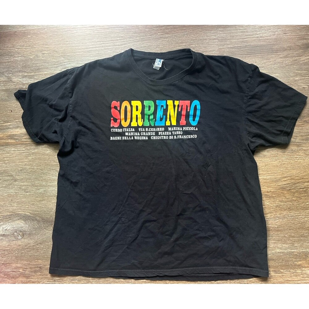 Black JHK Sorrento Vacation Teee Sz 3XL Unisex Vintage Rainbow